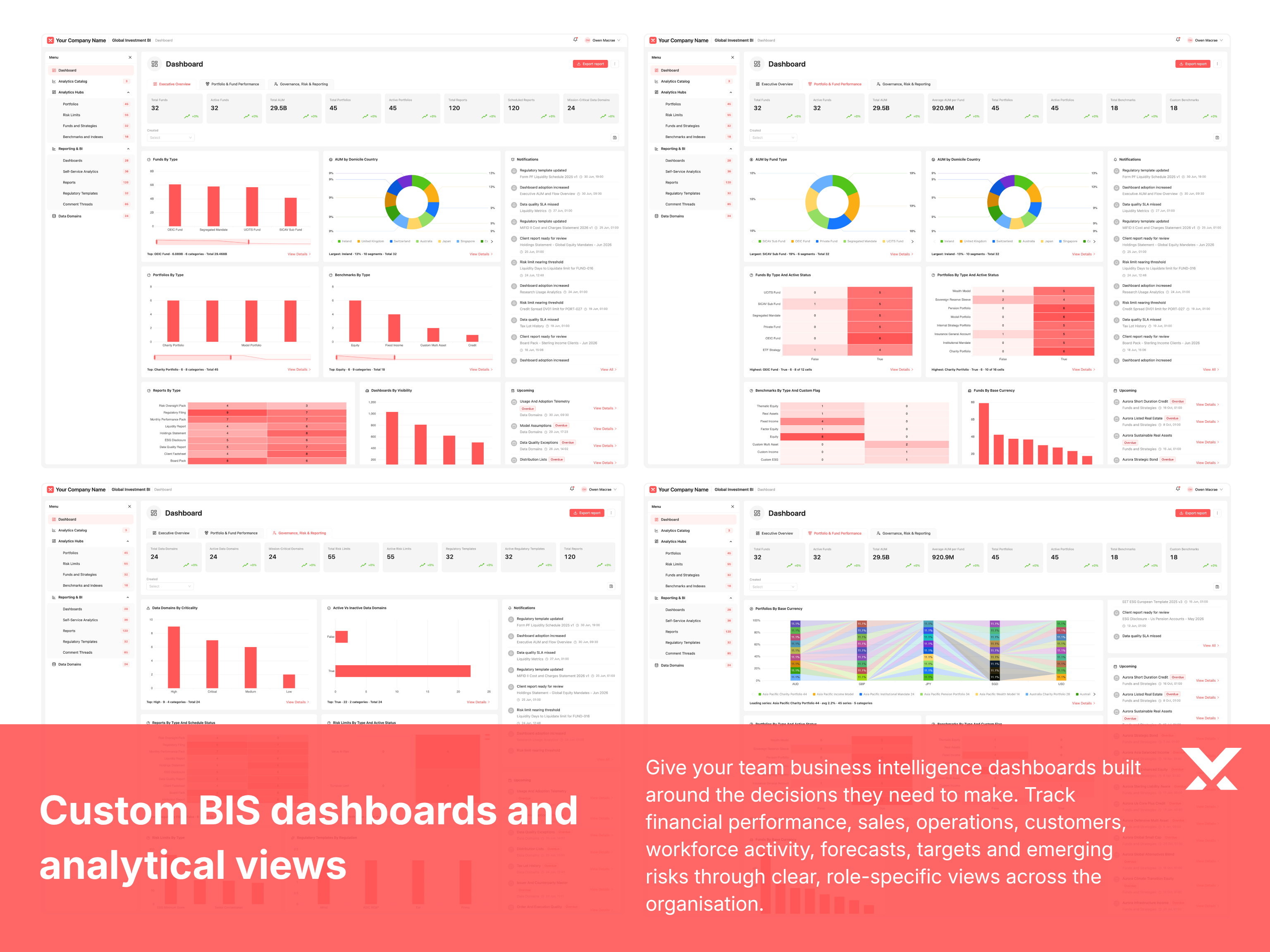 Role-based access control and custom BIS dashboards for business teams