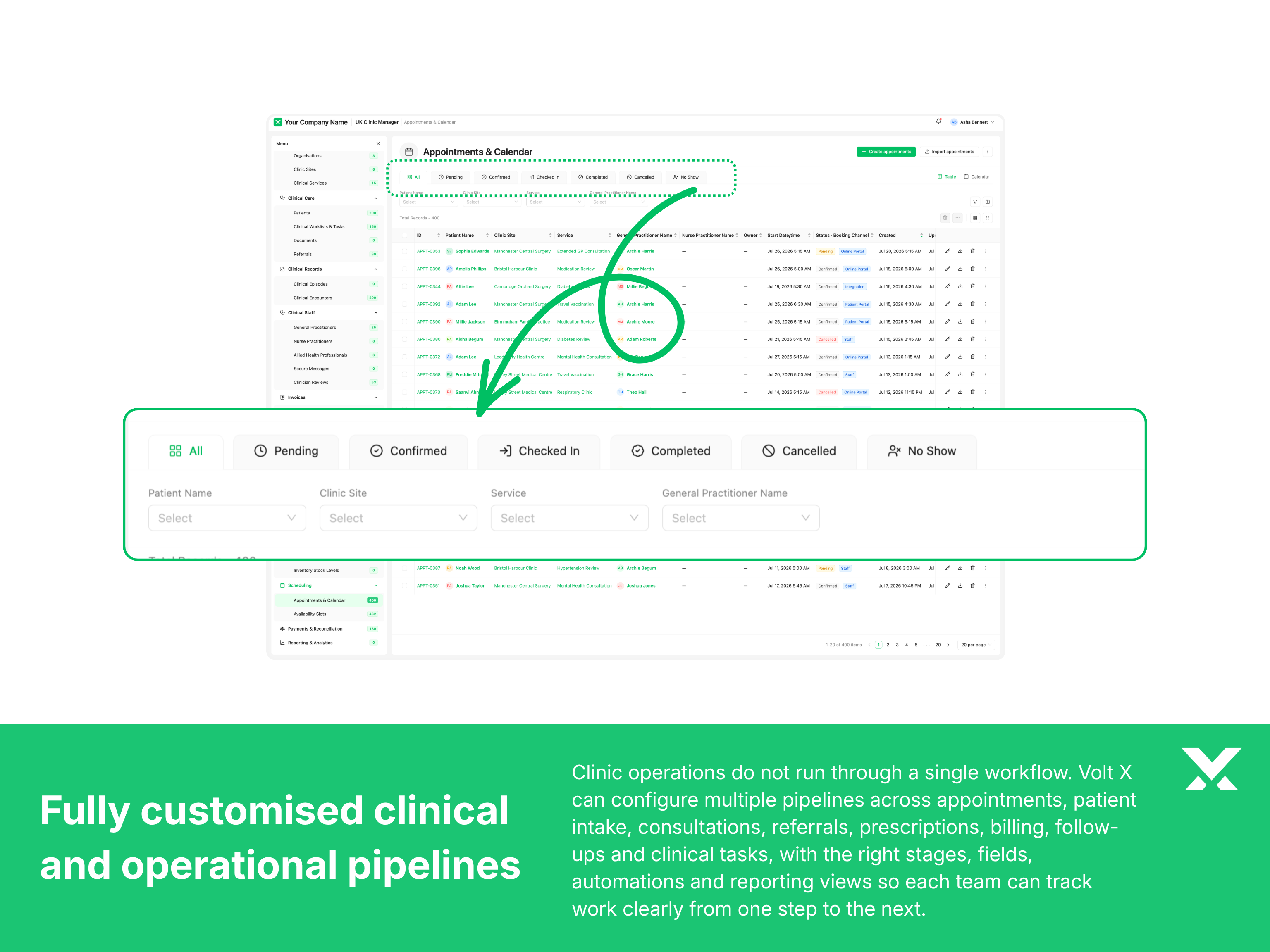 Extend the clinic system beyond core scheduling