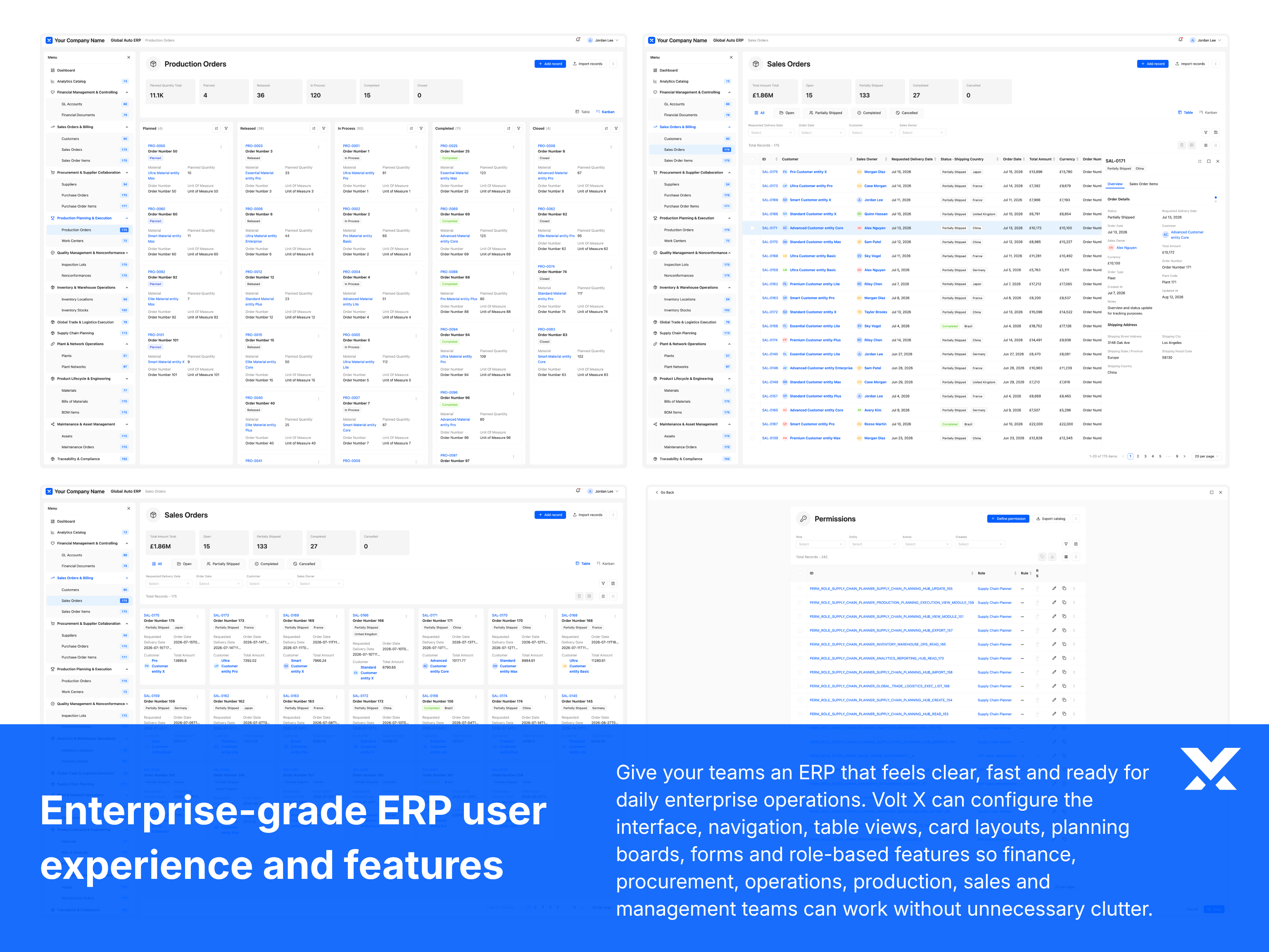 Enterprise-grade ERP user experience with tables, queues, and dashboards
