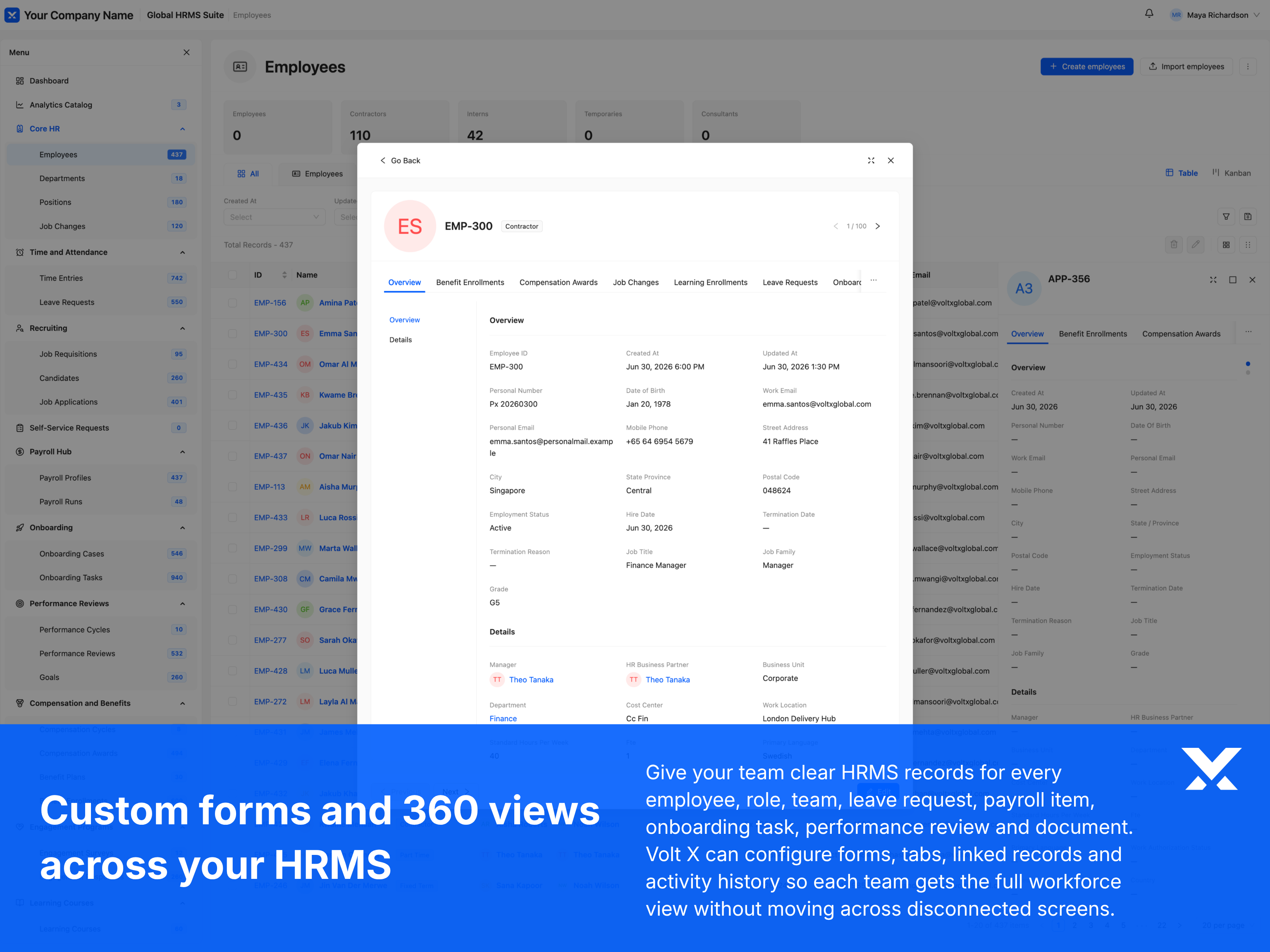 HRMS notification rules for employees, managers, and HR teams