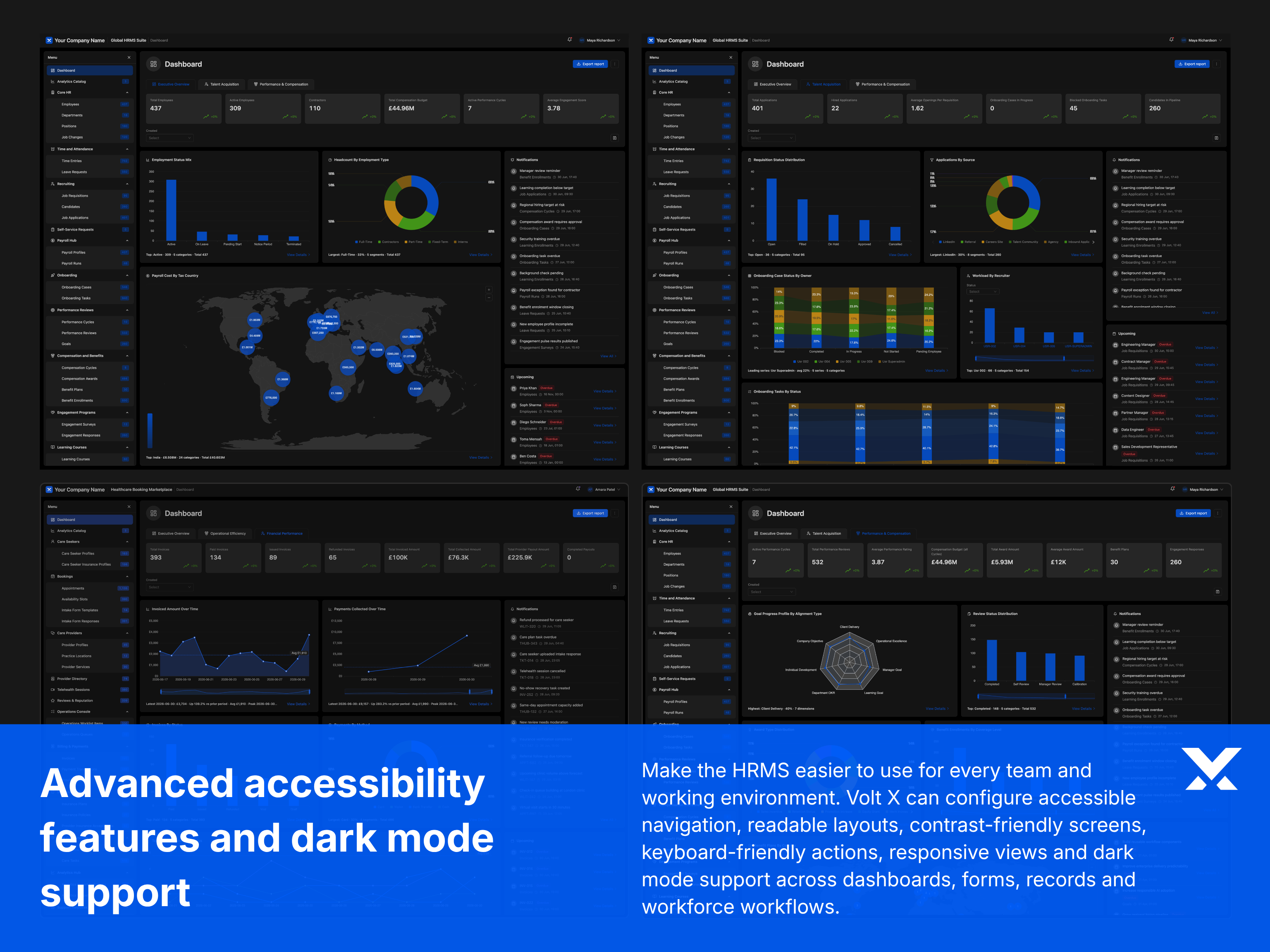 Standard Volt X product usability controls — views, columns, filters, and display preferences